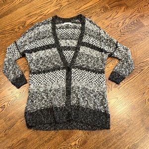 Abercrombie & Fitch gray, black, white long cardigan sweater